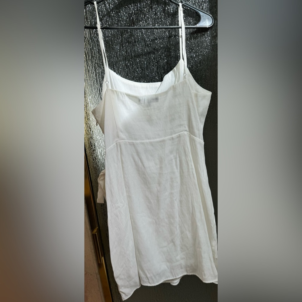 Cotton Candy LA White Ruffle Wrap Dress (but actually zips!) - Picture 4 of 5